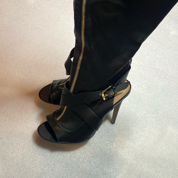 Shoedazzle Keona over the knee open toe peep toe boots. Unworn. - Picture 4 of 8